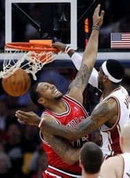 LeBron James Dunking Over James Johnson